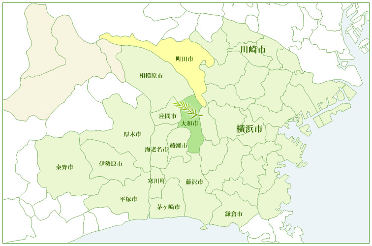 町田市の施工エリアマップ