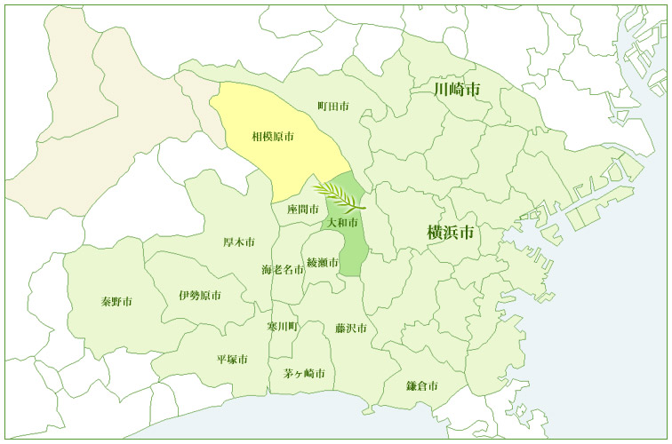 相模原市の施工エリアマップ